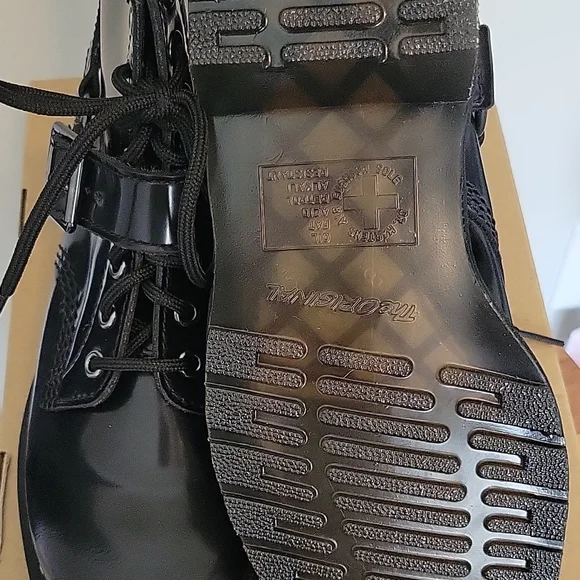 Black Leather Combat Boots
